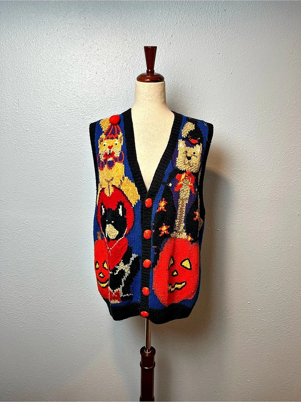 Bell Pointe Halloween Vest Blue and Black Size XL